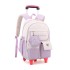 Natural fish cross-border hot selling pull rod backpack with large capacity for junior high school students, dual-use for girls, primary school students climbing stairs