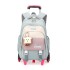 Primary school students' pull up backpacks, girls' six wheeled climbing stairs, children's grades 2-6, 5 large capacity waterproof and load reducing for ages 7-12