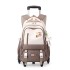 Natural Fish Pull up Backpack for Children 3-6 Grades Elementary School Students Backpack with Wheels Female Junior High School Students Pull up Box Backpack