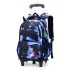 Natural Fish's new pull rod backpack three piece set for elementary school students, large capacity fashionable backpacks for both men and women, popular dropshipping