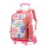 Natural fish hair replacement pull rod backpack for girls in grades 3, 4, and 5, lightweight backpack with six wheels for climbing stairs and crossing borders