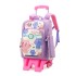 Natural fish hair replacement pull rod backpack for girls in grades 3, 4, and 5, lightweight backpack with six wheels for climbing stairs and crossing borders