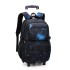 Natural Fish High School Student Three piece Set Pull up Backpack Wholesale Climbing Stairs Large Capacity Fashionable Multi layer Breathable Backpack