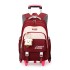 Primary school students' pull up backpacks, girls' six wheeled climbing stairs, children's grades 2-6, 5 large capacity waterproof and load reducing for ages 7-12