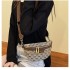 High end handbag 2024 winter new women's bag trendy casual canvas chest bag versatile chain bag broadband diagonal cross bag