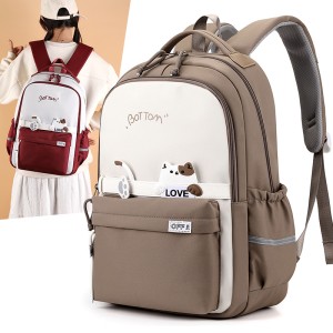 Minimally designed backpack for female junior high school students with high appearance and cute elementary school students. High capacity lightweight backpack for middle school students