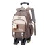 Primary school students' pull up backpacks, girls' six wheeled climbing stairs, children's grades 2-6, 5 large capacity waterproof and load reducing for ages 7-12