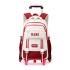 Natural Fish 2024 new pull rod backpack for female primary and secondary school students in grades 3-6, large capacity backpack with large wheels for climbing stairs