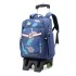 Natural fish hair replacement pull rod backpack for girls in grades 3, 4, and 5, lightweight backpack with six wheels for climbing stairs and crossing borders