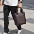 Men's handbag vertical briefcase men's bag business bag backpack 2024 new PU lychee pattern crossbody bag cross-border