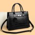 2024 New Women's European and American Fashion Single Shoulder Handheld Crossbody Bag 3-Piece Set Mother Bag Crocodile Pattern Platinum Bag for Women