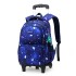 Natural Fish's new pull rod backpack three piece set for elementary school students, large capacity fashionable backpacks for both men and women, popular dropshipping