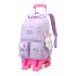 Natural Fish Children Elementary School Students Pull up Backpack Female Korean Version Large Capacity Junior High School Students Six Wheel Stair Climbing Backpack