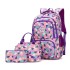 Cross border three piece children's backpack, nylon camouflage backpack for elementary school and girls, lightweight backpack for middle and high school students