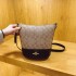 High end handbag for women in the spring of 2025, fashionable new style for women, spliced vintage flower bucket bag, single shoulder crossbody bag