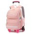 Natural fish new stair climbing rod backpack for girls, large capacity detachable middle school student backpack for elementary school students