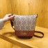 High end handbag for women in the spring of 2025, fashionable new style for women, spliced vintage flower bucket bag, single shoulder crossbody bag