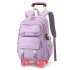 Natural Fish Girls Waterproof Stair Climbing Pull Rod Backpack Primary School Students Large Capacity Detachable Backpack 3-6 Grades