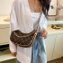 Light luxury women's bag, high-end chain armpit bag, women's retro printed crescent bag, niche versatile ins diagonal cross bag