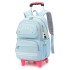 Natural fish new stair climbing rod backpack for girls, large capacity detachable middle school student backpack for elementary school students