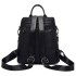 Cross border backpack women's 2025 new trendy black fashionable casual soft leather bag large capacity women's travel backpack