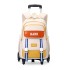 Natural Fish 2024 new pull rod backpack for female primary and secondary school students in grades 3-6, large capacity backpack with large wheels for climbing stairs