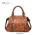 2023 Women's Bag New European and American Retro Fashion Oil Wax Leather Boston Bag Handheld Single Shoulder Diagonal Cross Bag Wholesale