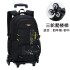 Natural Fish Reduce Burden Three wheeled Children's Pull up Backpack for Primary and Secondary School Students 3-6 Grades Lightweight