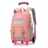 Natural Fish New Product Pull up Backpack for Primary School Students in Grades 3-6 Cross border Trend, Large Capacity, Six Wheel Ladder for Girls