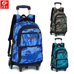 Primary school students' six wheeled stair climbing backpack, boys' middle school students' drag bar backpack, backpack, detachable and dual-use