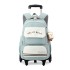 Natural fish pull rod backpack hot selling in Europe and America, large capacity dual-use backpack for elementary school students, six wheel stair climbing backpack with printed lettering