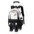 Natural Fish Pull up Backpack for Children 3-6 Grades Elementary School Students Backpack with Wheels Female Junior High School Students Pull up Box Backpack