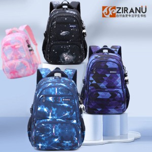 Cross border popular natural fish new product student backpack for boys and girls in grades 4-6, printed and distributed