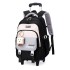 Primary school students' pull up backpacks, girls' six wheeled climbing stairs, children's grades 2-6, 5 large capacity waterproof and load reducing for ages 7-12