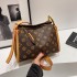 Advanced handbag for women 2024 new light luxury commuting bag, retro printed shoulder bag, diagonal cross small square bag, pillow bag