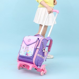 New product of Natural Fish: Pull rod backpack for elementary school students, girls in grades 1-6, lightweight, waterproof, large capacity, cross-border popular item