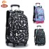 Natural fish pull rod backpack for boys, girls, and elementary school students in grades 4-5-6-9. Hand pulled box, three wheeled climbing children's backpack