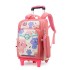 Natural fish hair replacement pull rod backpack for girls in grades 3, 4, and 5, lightweight backpack with six wheels for climbing stairs and crossing borders