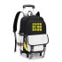 Natural fish pull rod backpack for primary school students aged 8-12, boys in grades 3-6, cartoon six wheeled climbing ladder wholesale printing