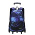 Natural fish hair replacement pull rod backpack for men, three piece set for primary and secondary school students, detachable backpack, lightweight cross-border