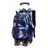 Natural Fish's new pull rod backpack three piece set for elementary school students, large capacity fashionable backpacks for both men and women, popular dropshipping