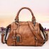 2023 Women's Bag New European and American Retro Fashion Oil Wax Leather Boston Bag Handheld Single Shoulder Diagonal Cross Bag Wholesale