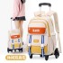 Natural Fish 2024 new pull rod backpack for female primary and secondary school students in grades 3-6, large capacity backpack with large wheels for climbing stairs