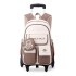 Natural fish cross-border hot selling pull rod backpack with large capacity for junior high school students, dual-use for girls, primary school students climbing stairs