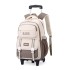 Natural Fish 2024 new pull rod backpack for female primary and secondary school students in grades 3-6, large capacity backpack with large wheels for climbing stairs