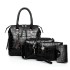 2023 New Urban Simple Fashion Trendy Single Shoulder Diagonal Cross Handheld Crocodile Pattern Mother and Child Bag Four Piece Set for Women