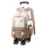 Natural Fish Pull up Backpack for Children 3-6 Grades Elementary School Students Backpack with Wheels Female Junior High School Students Pull up Box Backpack