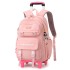 Natural Fish Girls Waterproof Stair Climbing Pull Rod Backpack Primary School Students Large Capacity Detachable Backpack 3-6 Grades