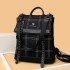 Cross border foreign trade backpack for women 2025 new trendy brand fashionable embroidered thread dual-use backpack soft leather large capacity travel bag