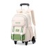 Natural Fish 2024 new pull rod backpack for female primary and secondary school students in grades 3-6, large capacity backpack with large wheels for climbing stairs